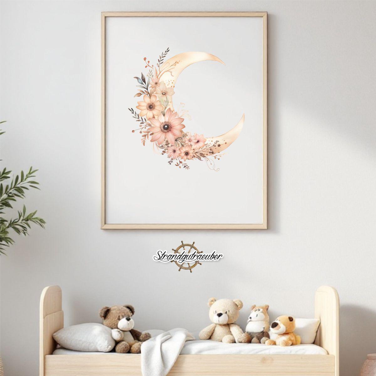 Buegelbild Boho Mond Buegelbild Boho Mond